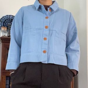 Ilana Kohn Mabel Crop Jacket in cerulean